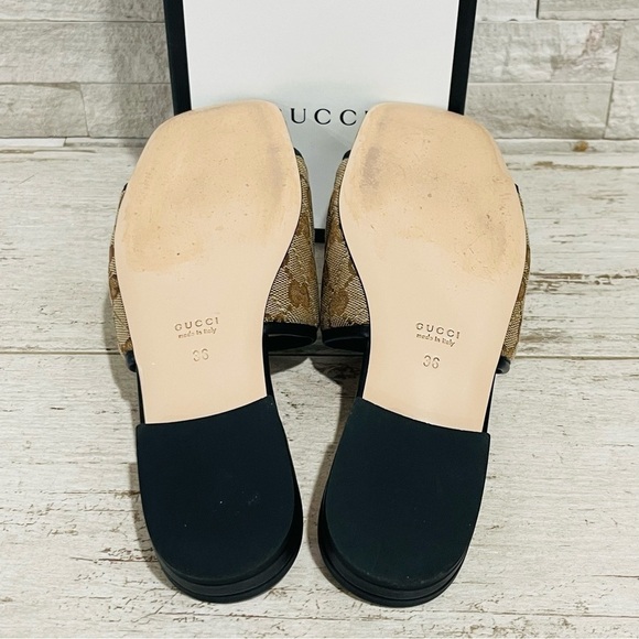 Gucci Jolie Black GG Supreme Monogram Matelasse Sandals Mules Slides SZ 36 - Picture 12 of 16
